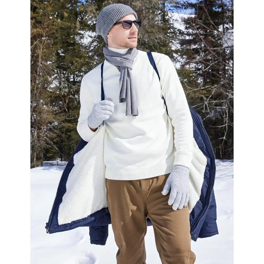 Men's Long Winter Hooded Jacket Warm Windproof Puffy Coat Padded Thicken Parka J